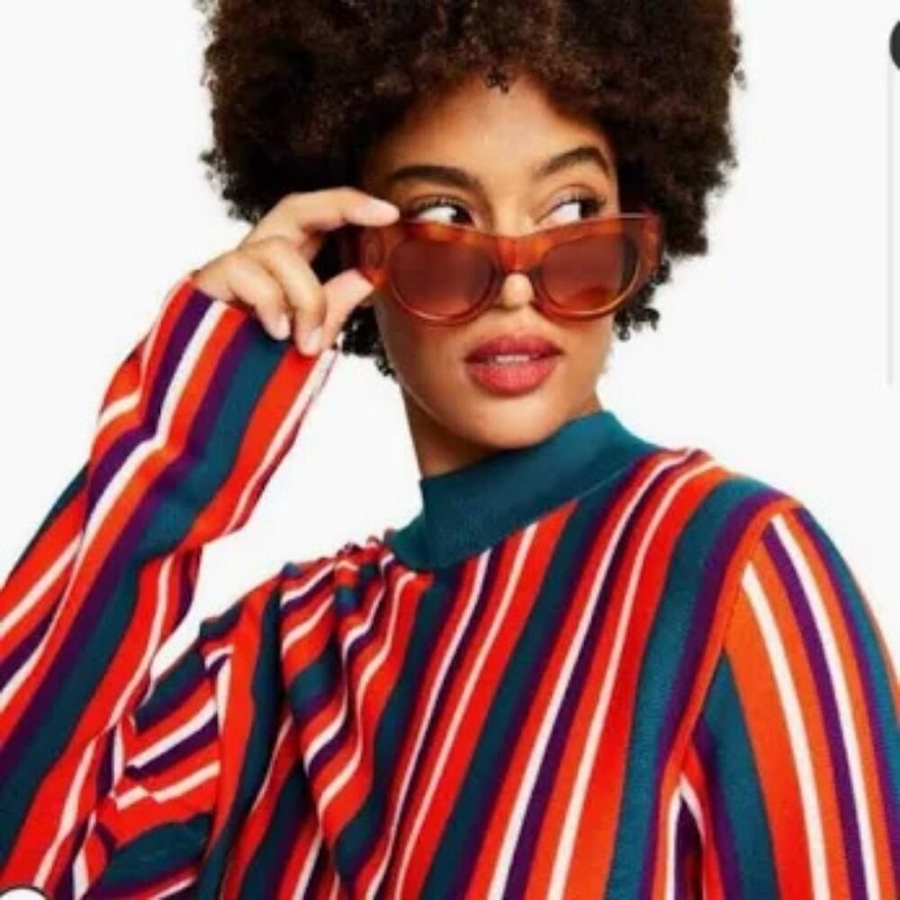Victor Glemaud for Target Multicolor Striped Funnel Neck Sweater Large